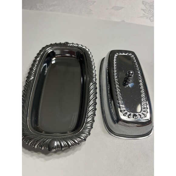 Irwinware Vintage Chrome Plated Butter Dish With Lid 1970’s Made in USA 🇺🇸 - Picture 9 of 15
